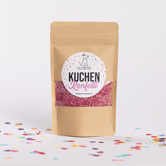 Kuchen-Konfetti in Rosa – Backdekor für Hunde